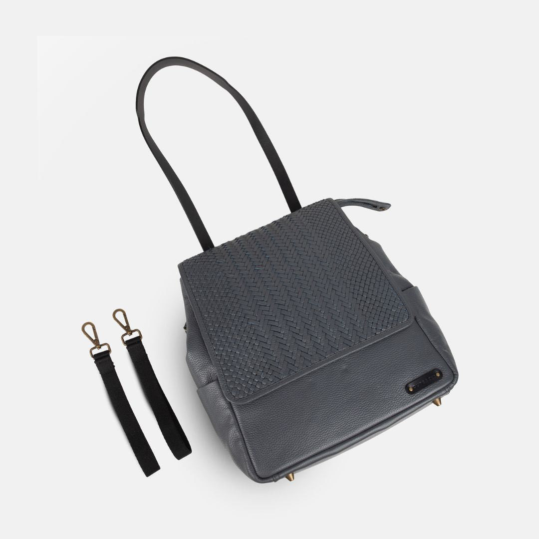 Donna Weaved Leather Diaper Bag
