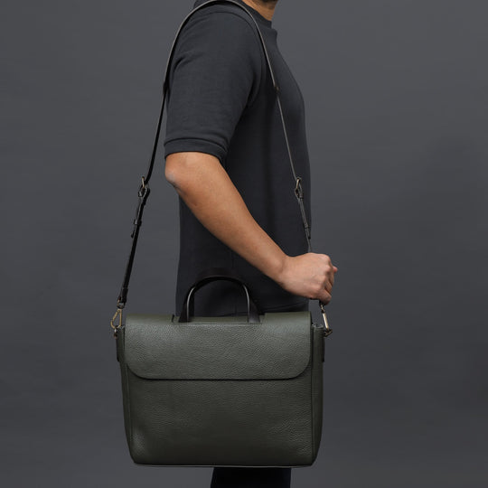 Green Leather office briefcase