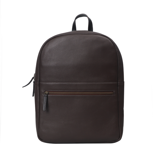 Brown leather backpack