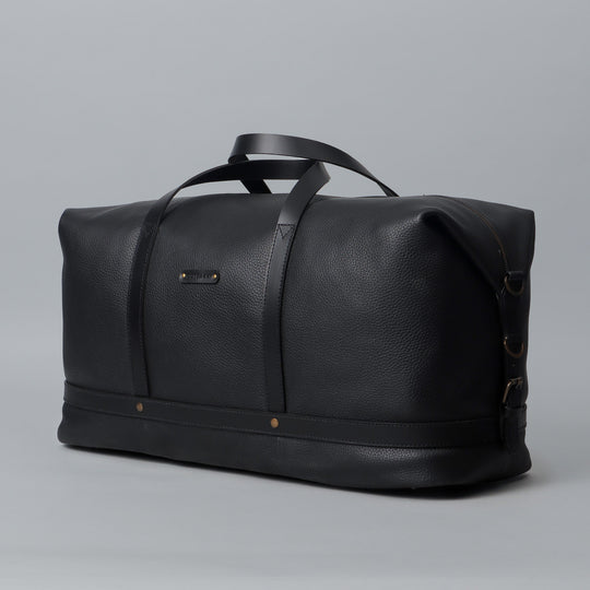 black leather travel bag for men