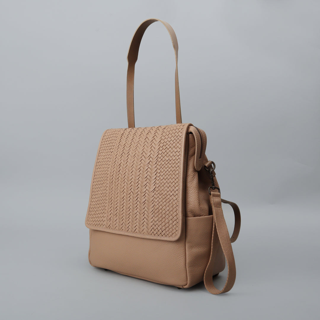 Donna Weaved Leather Diaper Bag