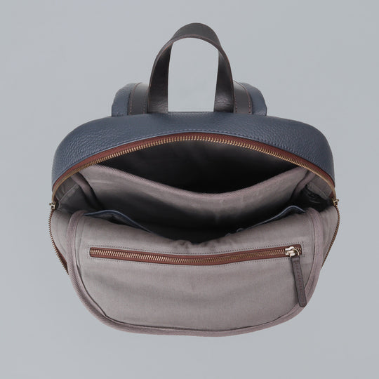 Navy leather backpack for mens