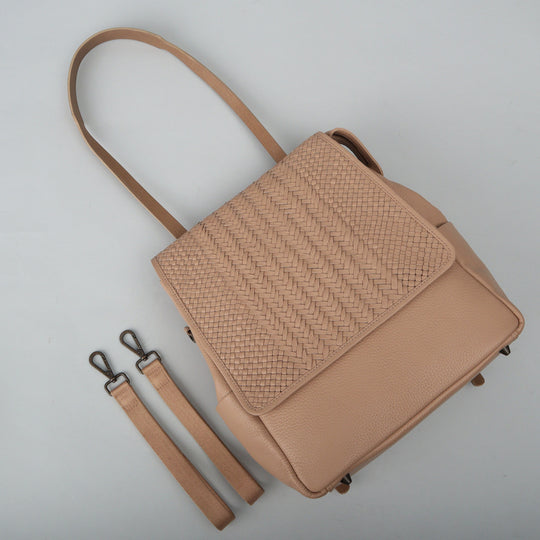 Donna Weaved Leather Diaper Bag