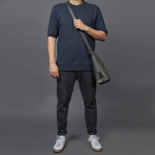 Jersey Leather Crossbody Bag