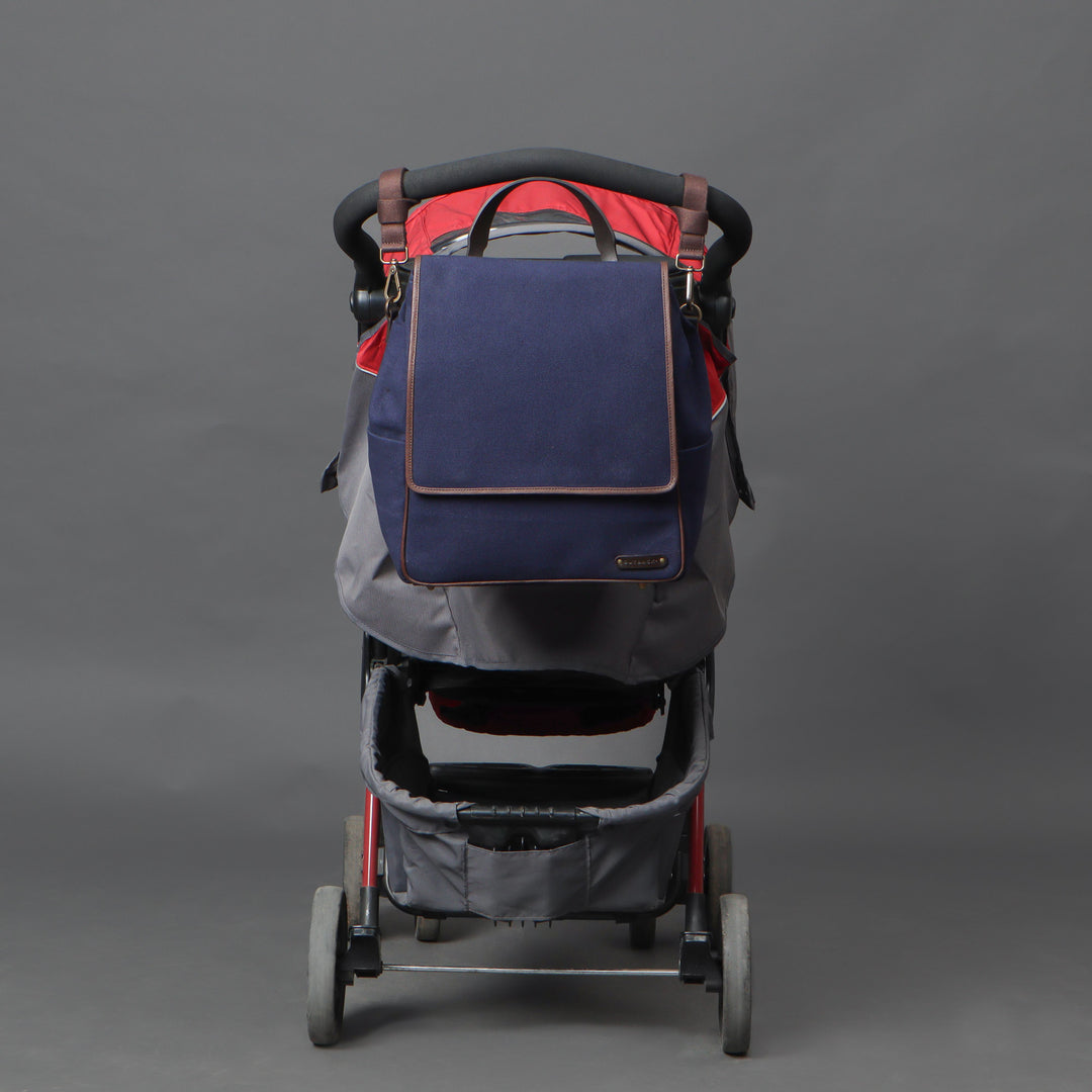 navy canvas diaper bag