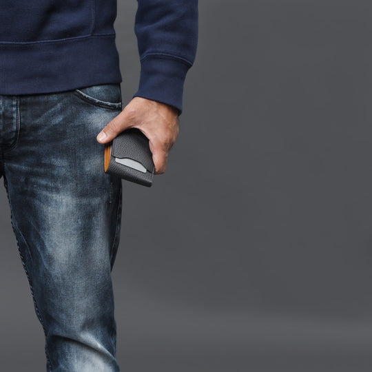 Black leather wallet genuine quality