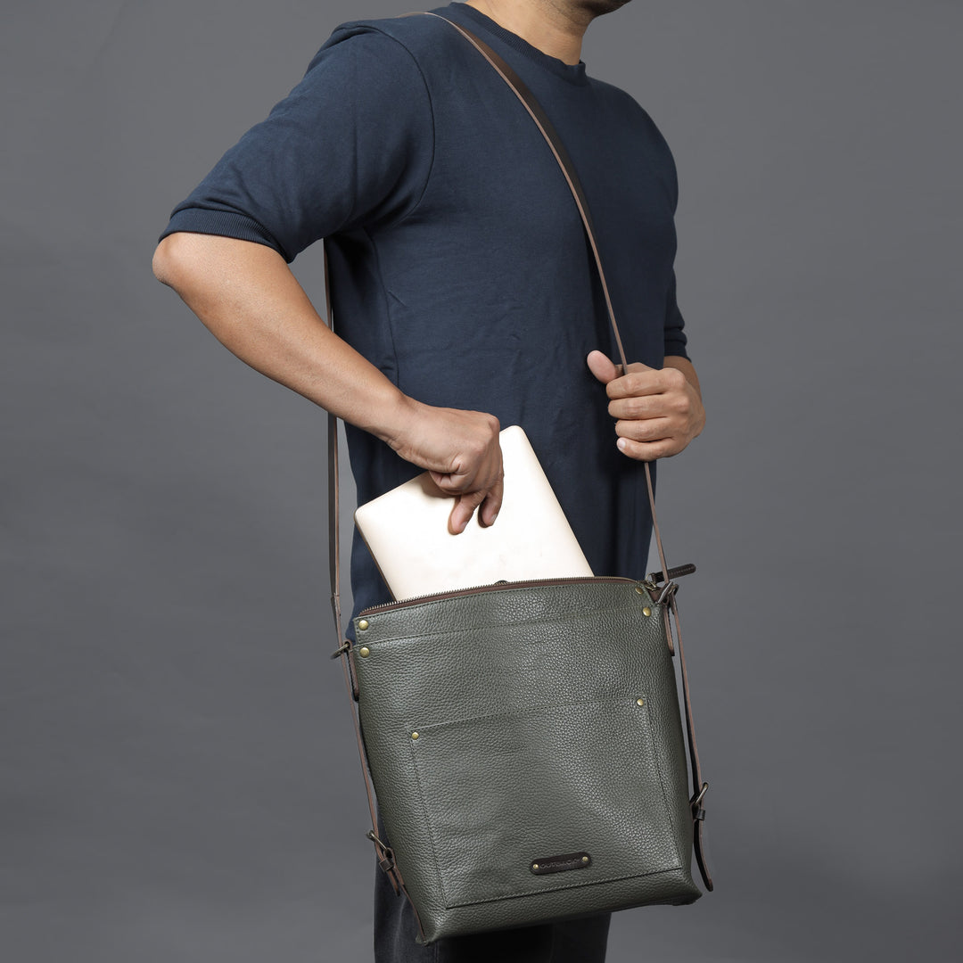 Jersey Leather Crossbody Bag