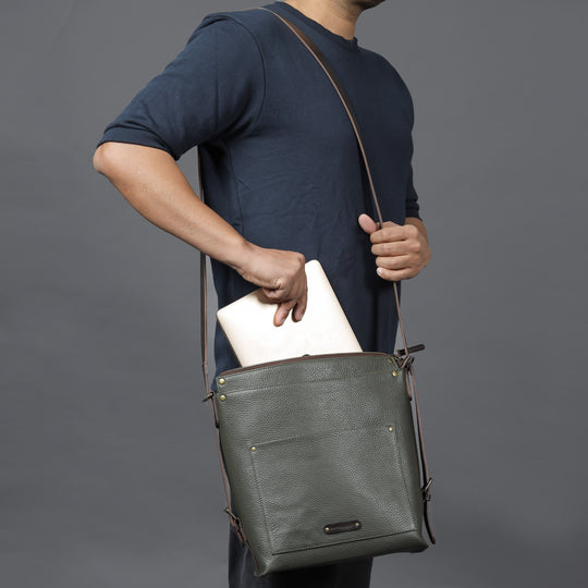 Jersey Leather Crossbody Bag