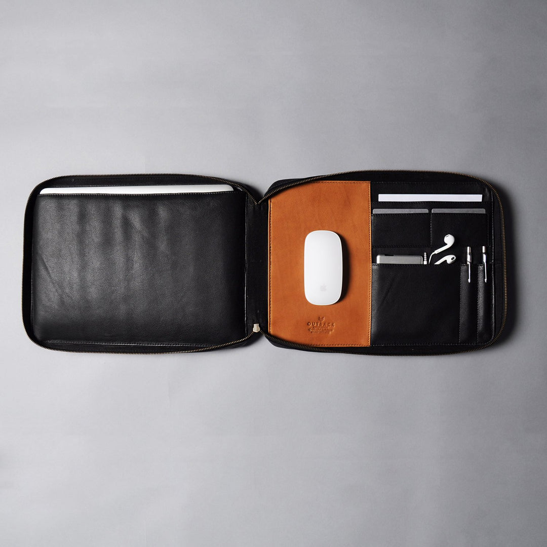 leather laptop sleeve with name