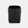 Tokyo pen holder in black leather, seen from the front
