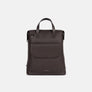 Austin convertible bag in brown full-grain leather, seen from the front with its top handles