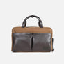City hybrid bag in khaki canvas with leather trim, two pockets on the front