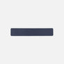 Luggage strap in navy leather, laid flat