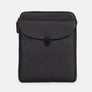Mentor iPad case in navy full-grain leather, flap closed with a metal clasp