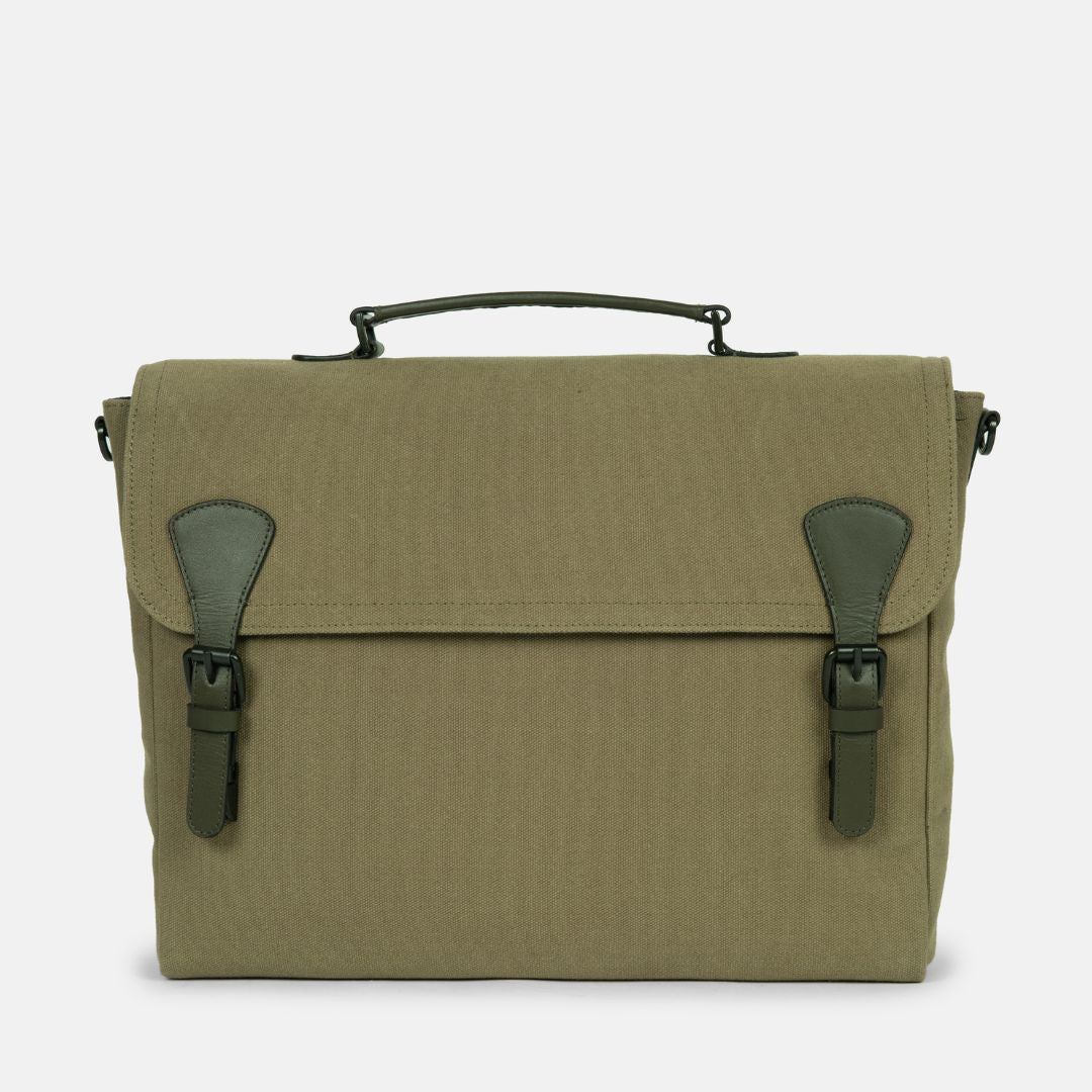 Work Briefcase Solid Canvas Briefcase with Laptop & Work Pockets | Outback