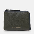Coins Wallet in Olive, Full-Grain Leather