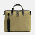 Essential Canvas Briefcase in Green, Heavy Duty Canvas