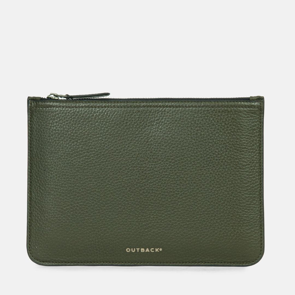 Form Leather Storage Case in Olive, Full-Grain Leather