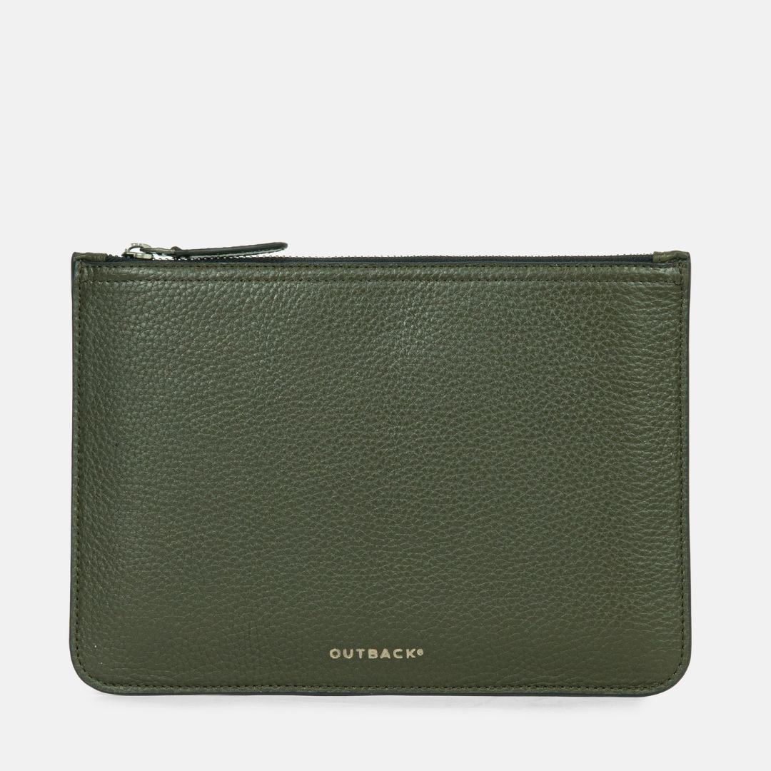 Form Leather Storage Case in Olive, Full-Grain Leather