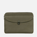 Mentor Laptop Case in Olive, Full-Grain Leather
