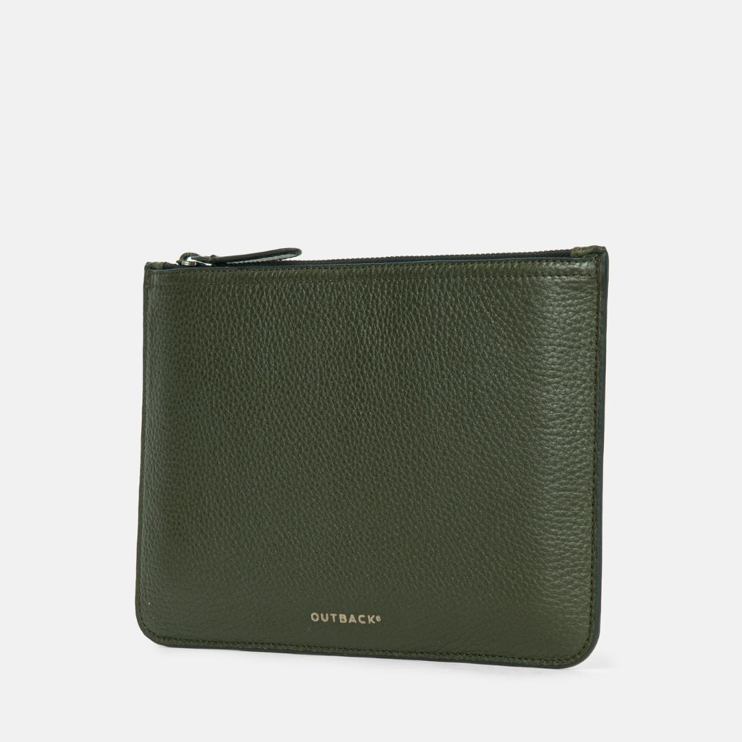 Form Leather Storage Case in Olive, Full-Grain Leather