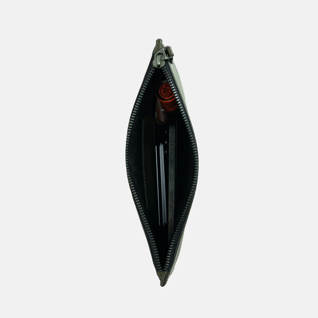 Form Leather Storage Case in Olive, Full-Grain Leather