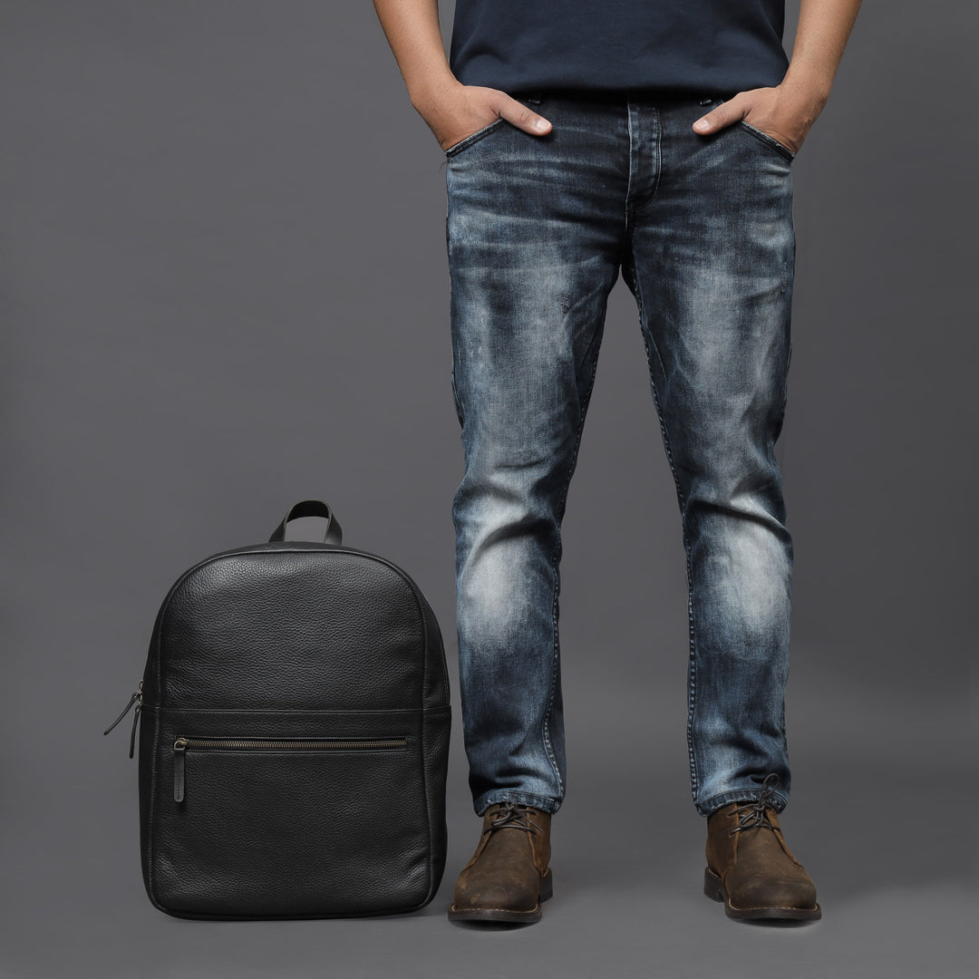 Black laptop backpack for men
