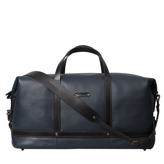 Navy Leather travel bag 