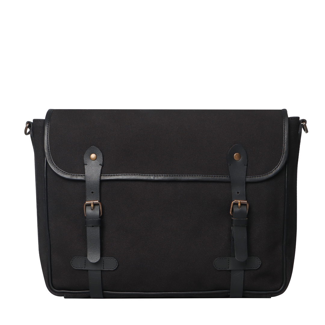 Buy Black Canvas Messenger Bag
