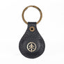AirTag Leather Key Ring in Navy