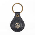 AirTag Leather Key Ring in Navy