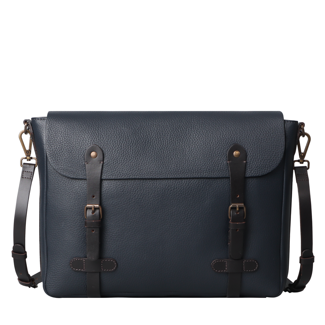 blue leather bags 
