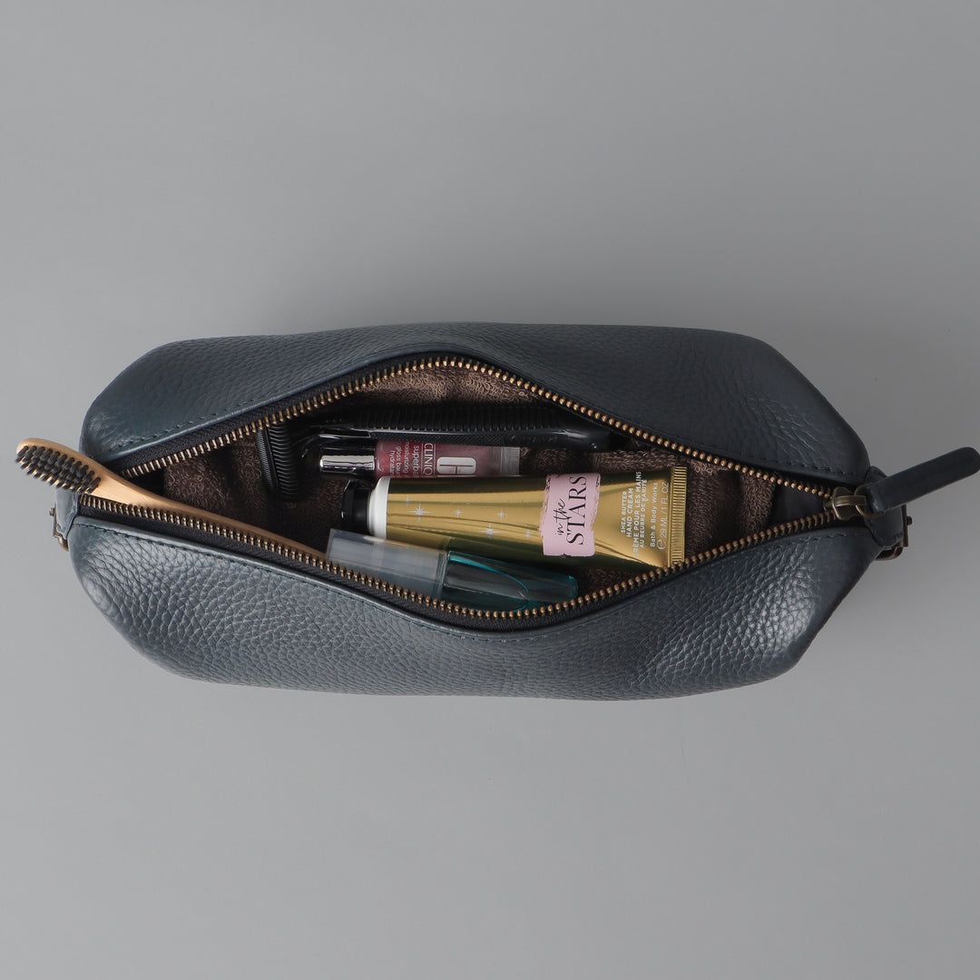 toilet leather bag for essentials 