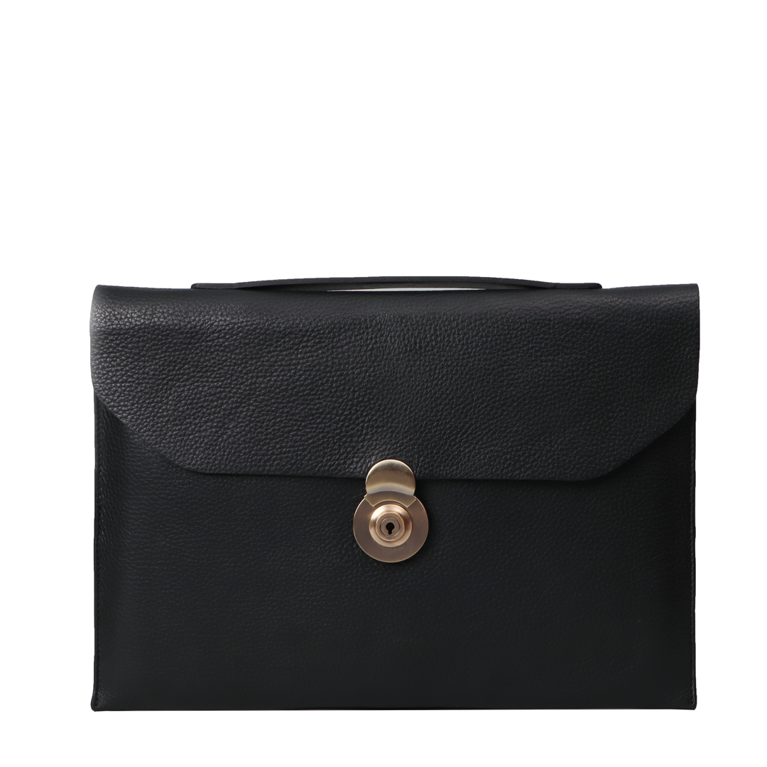 Black | Leather Laptop folio