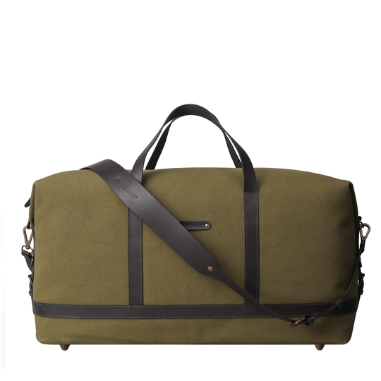 green canvas travel bag