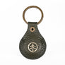 AirTag Leather Key Ring in Olive