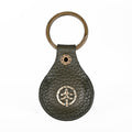 AirTag Leather Key Ring in Olive