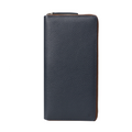 Cheque Book Leather Wallet in Navy