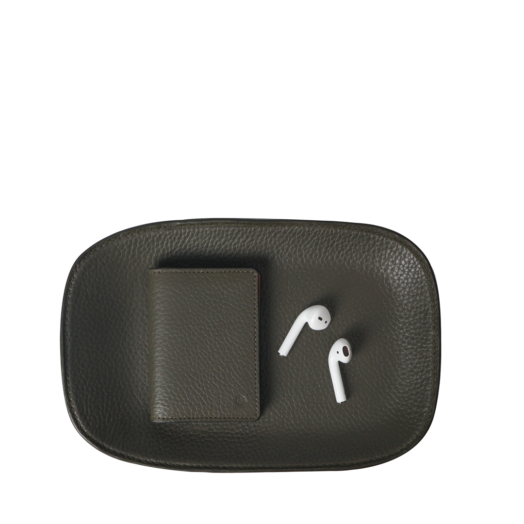 olive leather tray for wallet