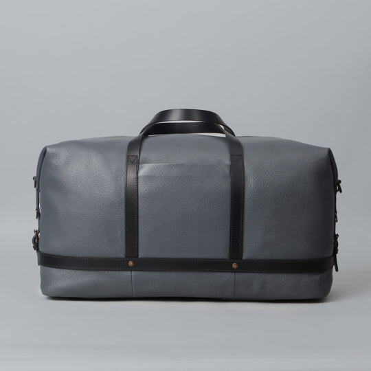 Grey leather travel bag for boys