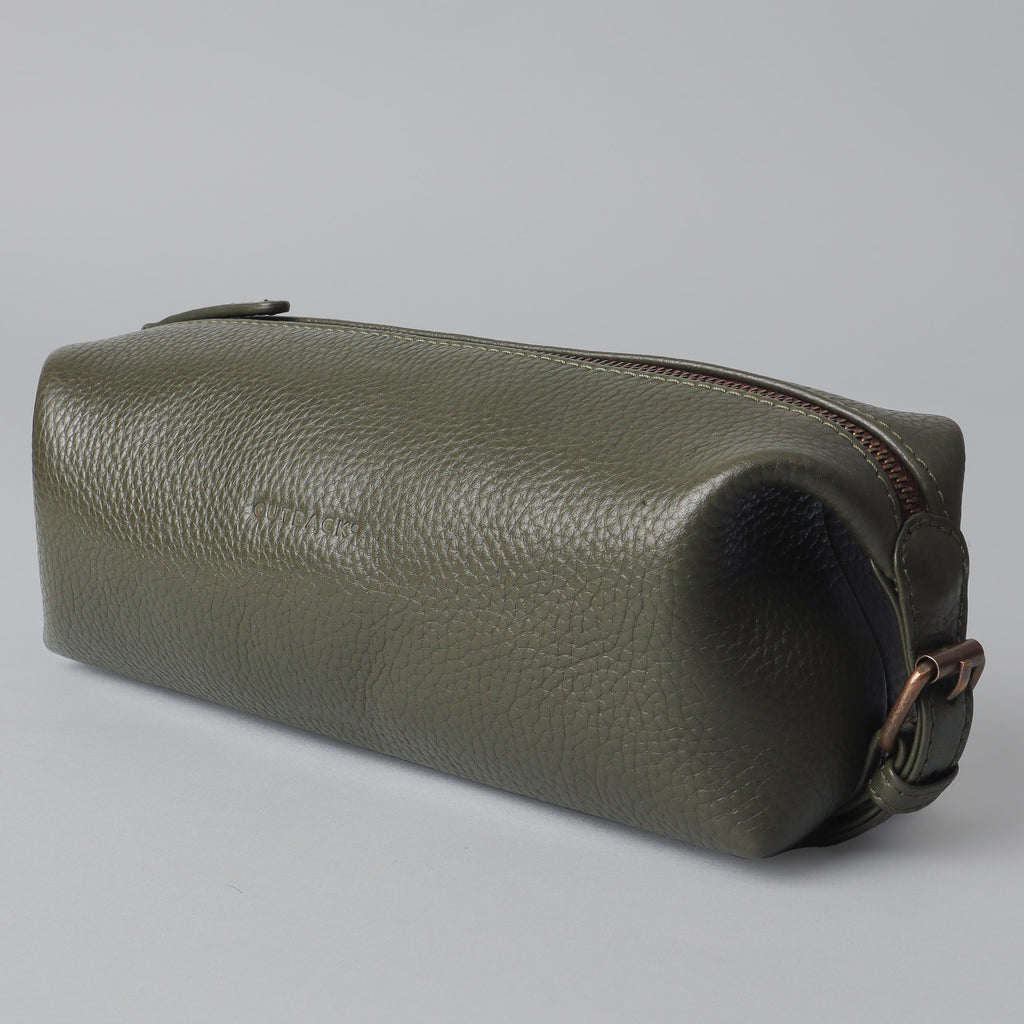 Leather bag with monogramming