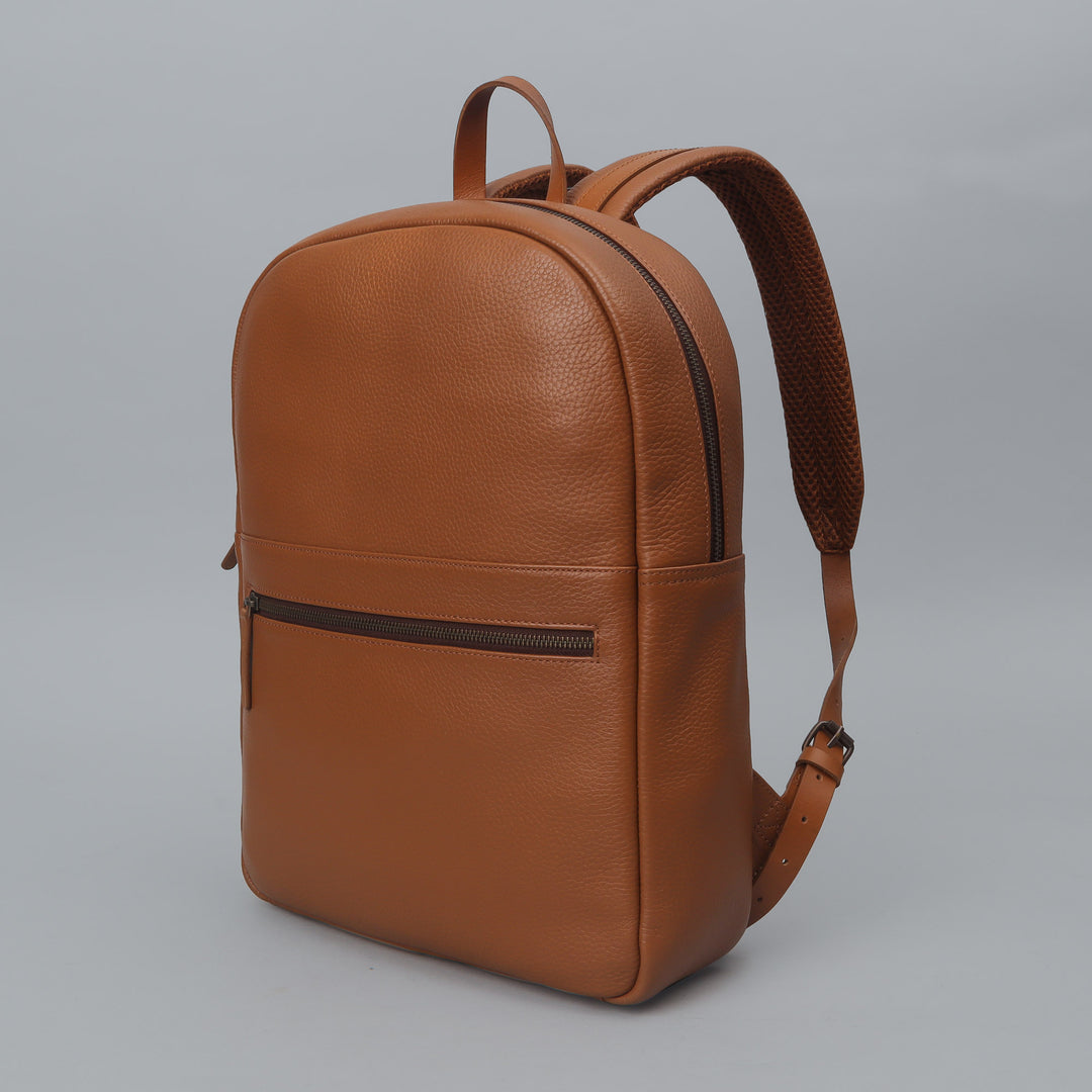 Tan Leather laptop backpack