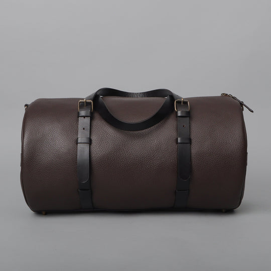 brown leather gym duffle bag for men