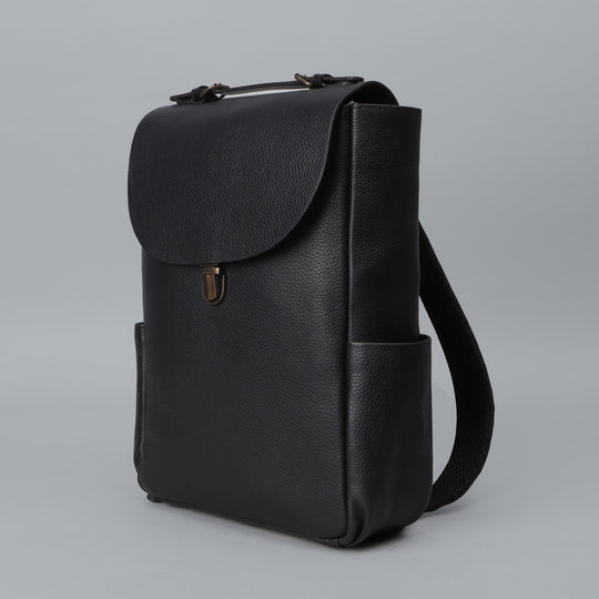 Black Genuine leather  backpack
