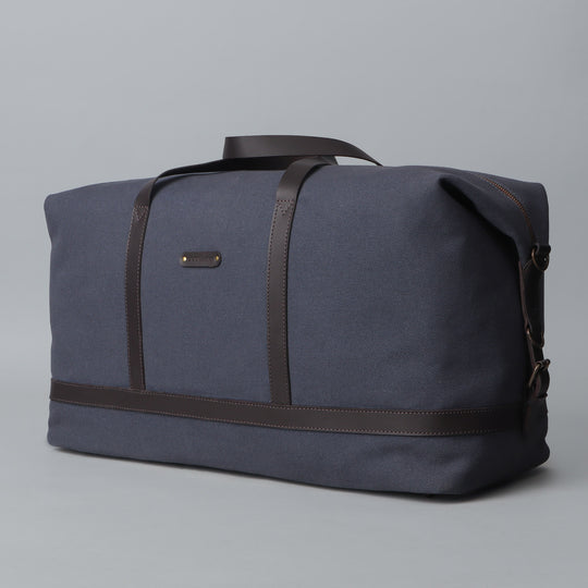 blue canvas travel bag for men