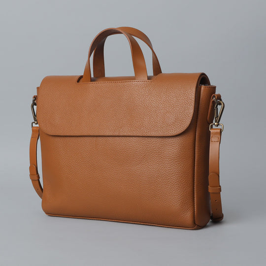 tan leather briefcase for men