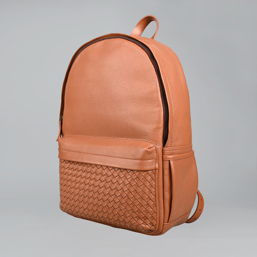 Weaved Journey Leather Backpack