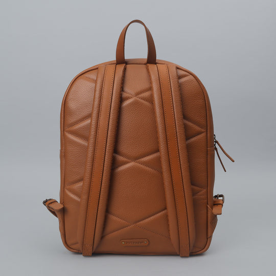 tan leather Laptop backpack for men