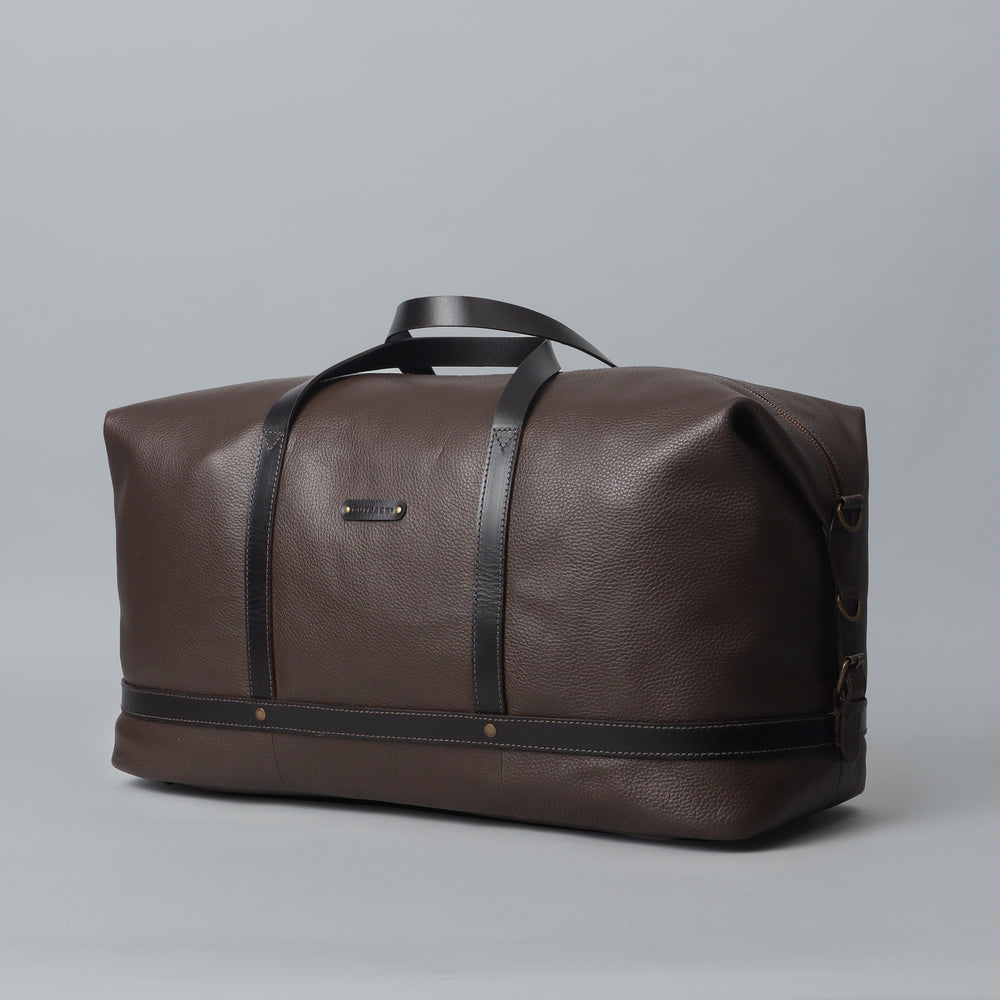 brown leather travel bag for men