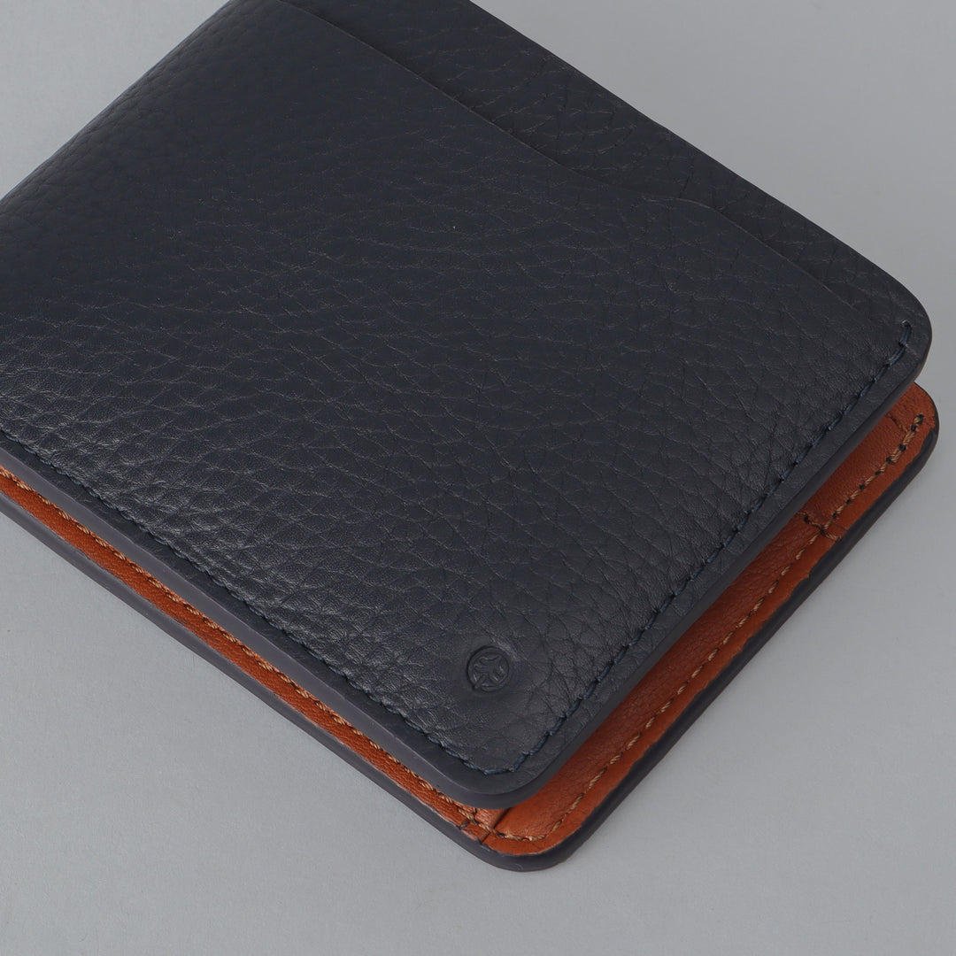 navy leather wallet with name engraved